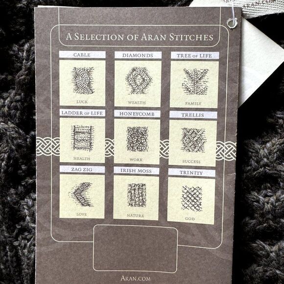 NWT Womens Aran Sweater Market Wool Olive Green Irish Fisherman Sweater Sz M - Picture 14 of 14